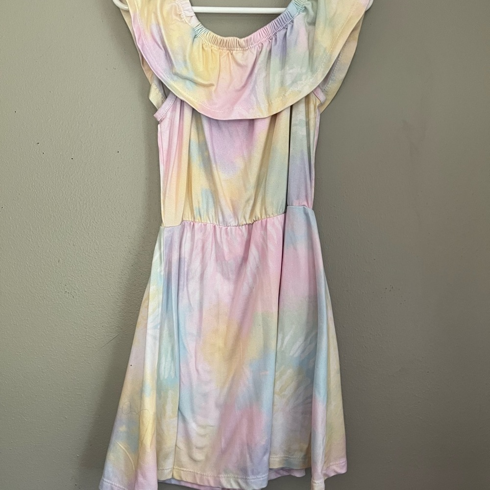 Girls off the shoulder tie dye dress- size 4